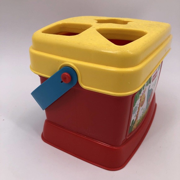 Fisher Price Shape Sorter Bucket with Blocks Handle Kids Toy 2006 Educational - Picture 7 of 8